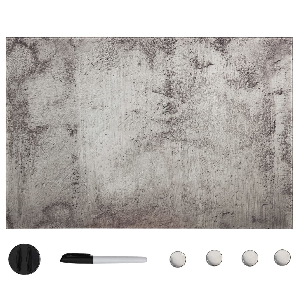 Wall Mounted Magnetic Board Glass 60x40 cm